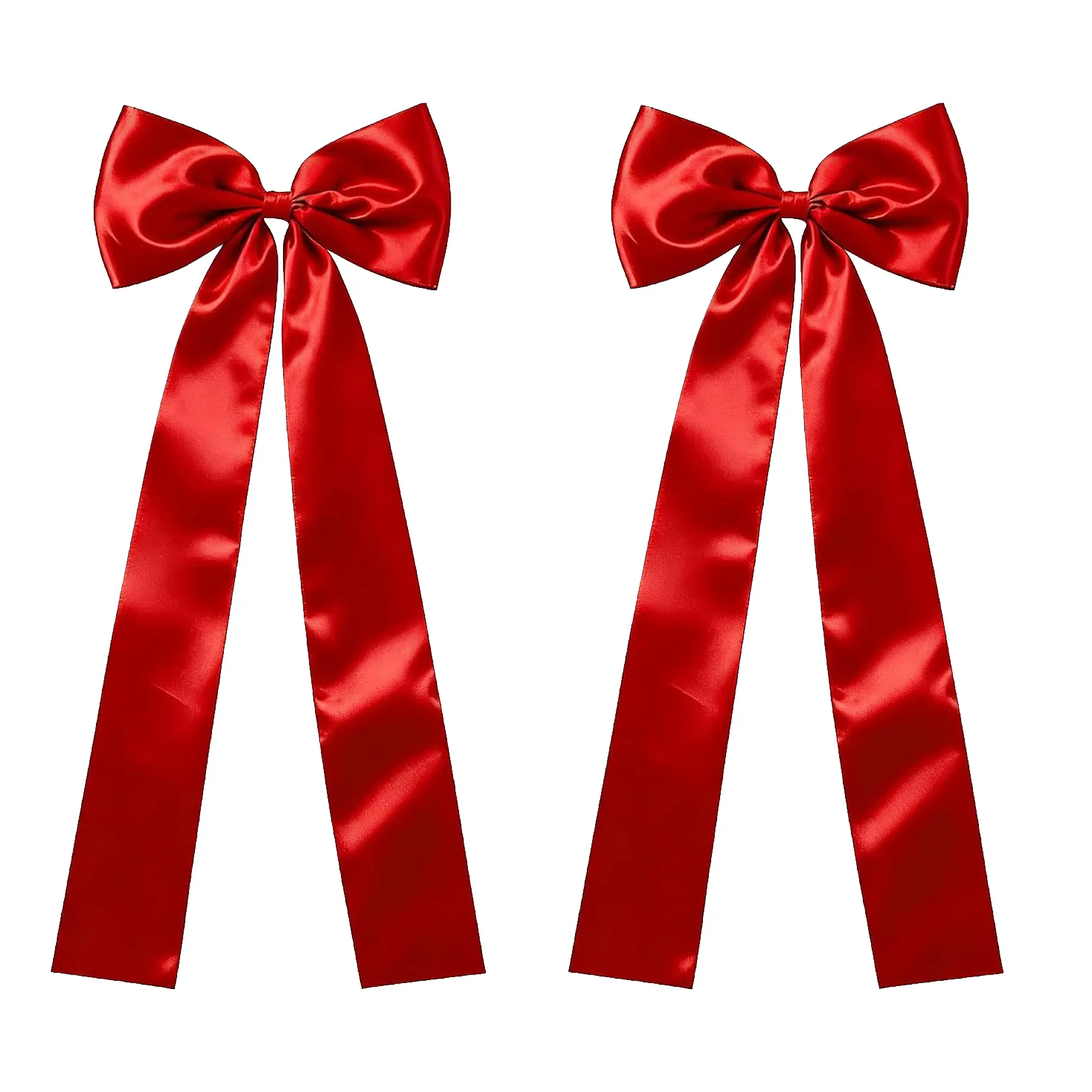 Satin Christmas Tree Topper Bow with Christmas Bow Tree Top Decoration, Holiday Tree Bow, Large Satin Bow, Christmas Decor, Festive Tree Bow 2pcs Red