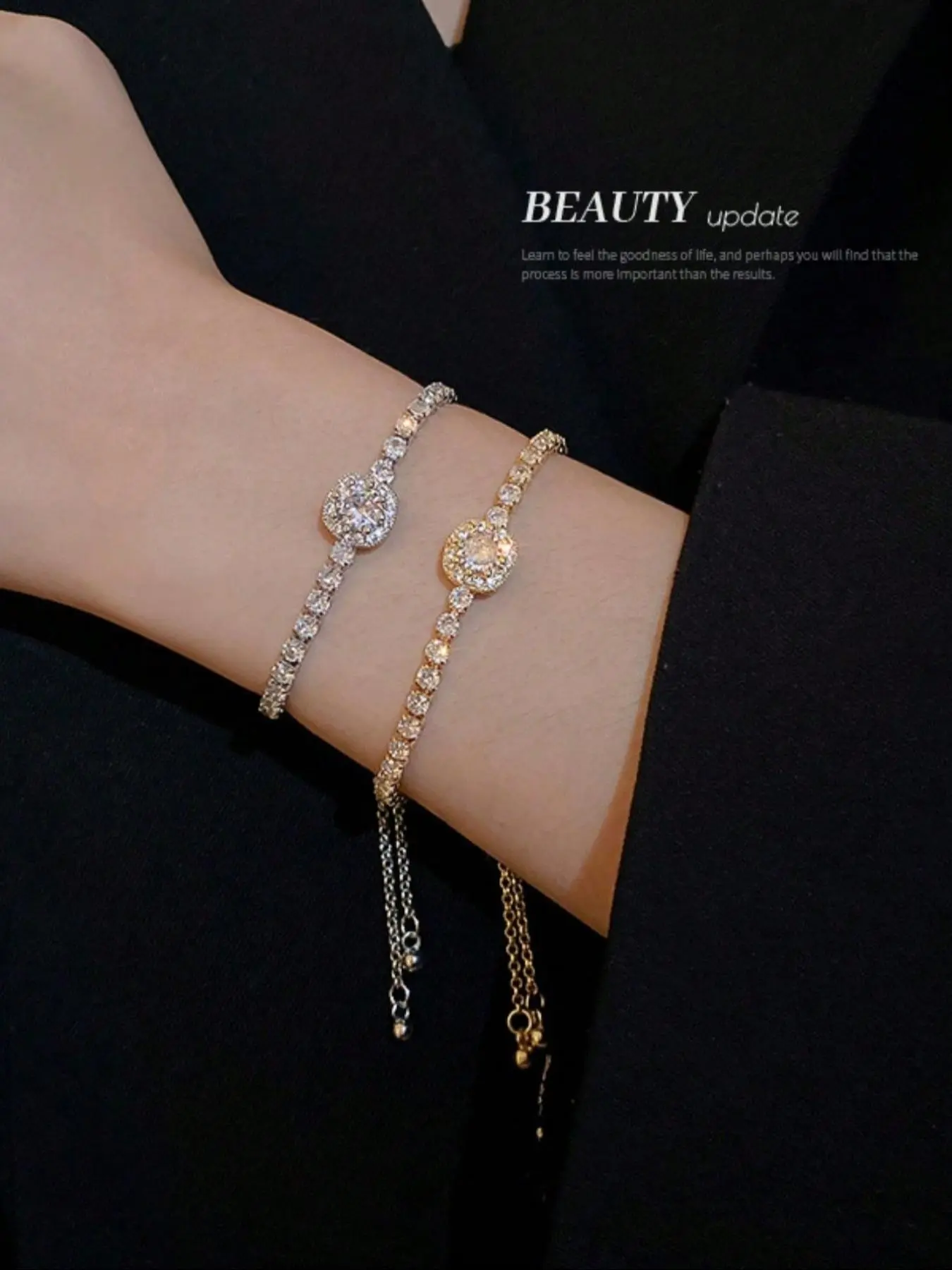 New Crystal Bracelet, Light Luxury High-End Handwear, Exquisite Women's Bracelet, Adjustable Rhinestone Bracelet, Korean Style