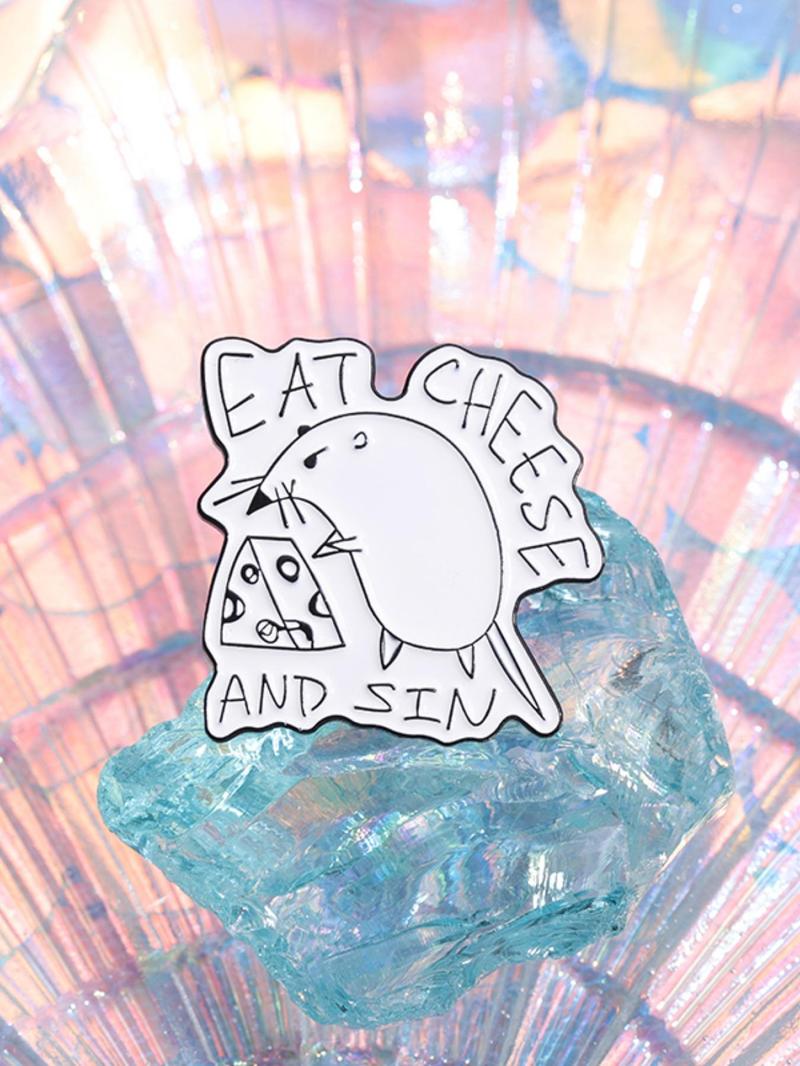 Cute Rat Design Brooch, Durable Metal Pins, Fashion Alloy Badge Jewelry for Backpack Hat Gift, Charms, Enamel Pin Suitable for Backpacks, Jeans, Scarves, Hats Decoration Fixed Buckle, Fashion Accessory