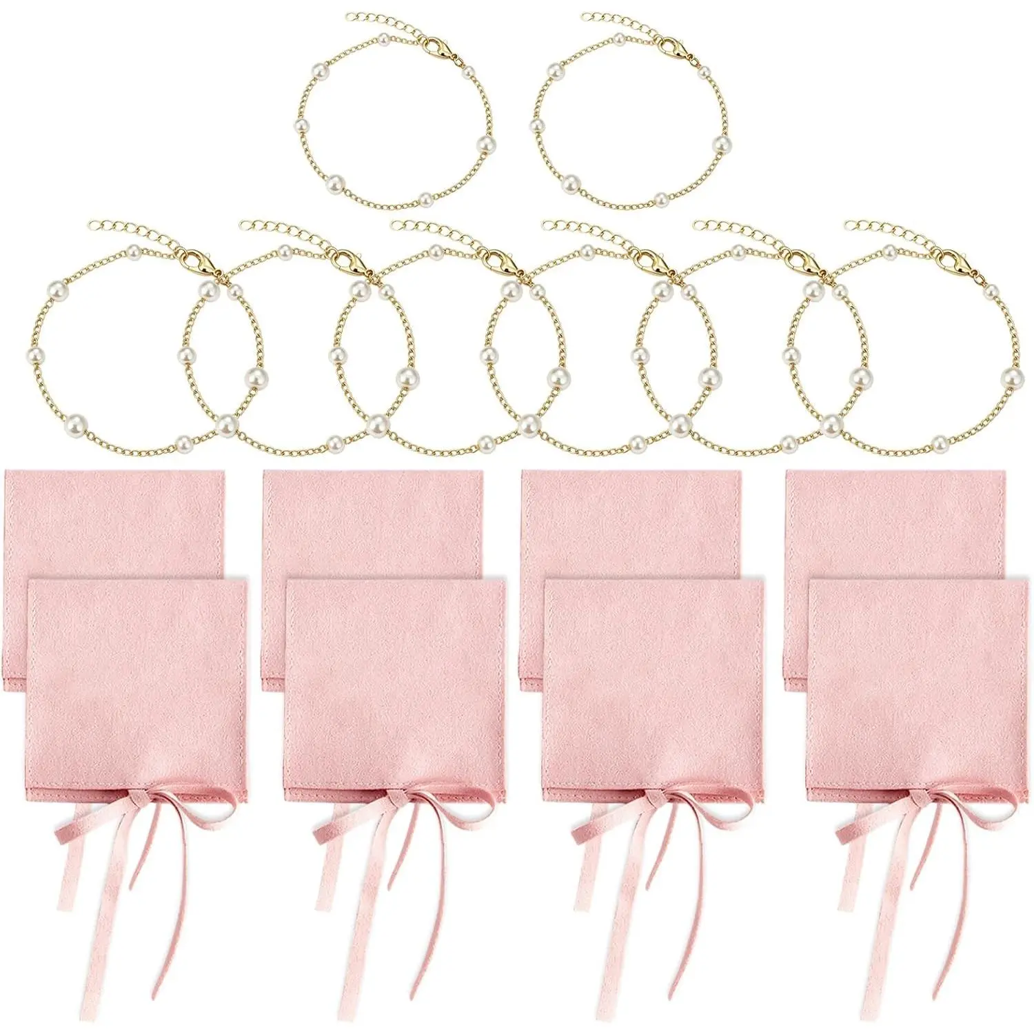8 Set Bridesmaid   Bracelets with  Pouches | Bridesmaids  Bracelets  Set for Wedding Day Bridal Shower Party Favor