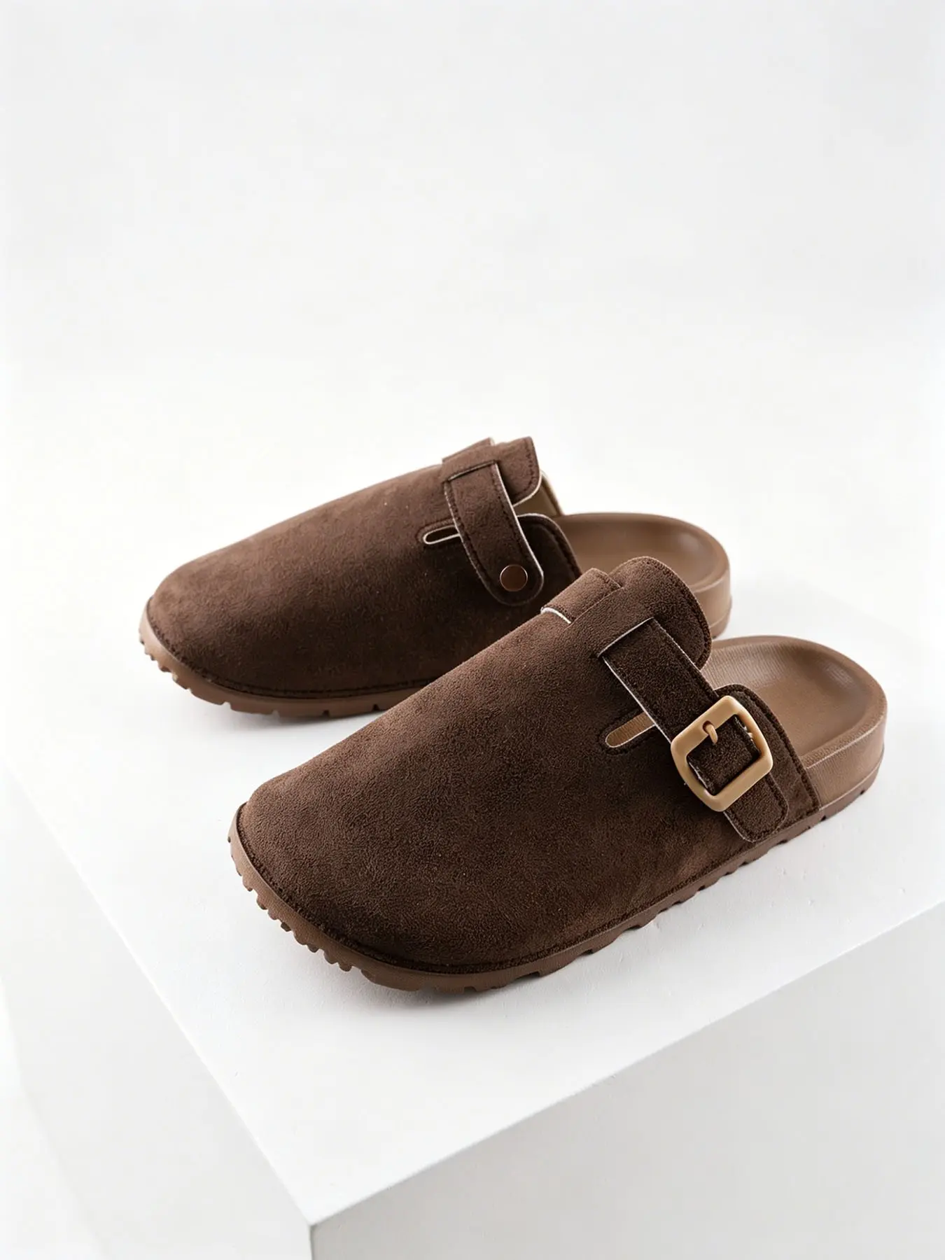 Women's Slip-On Sandals, Casual Open-Toe Flatform Shoes, Eva Sole, Medium Width, Solid Color, Perfect for All Seasons