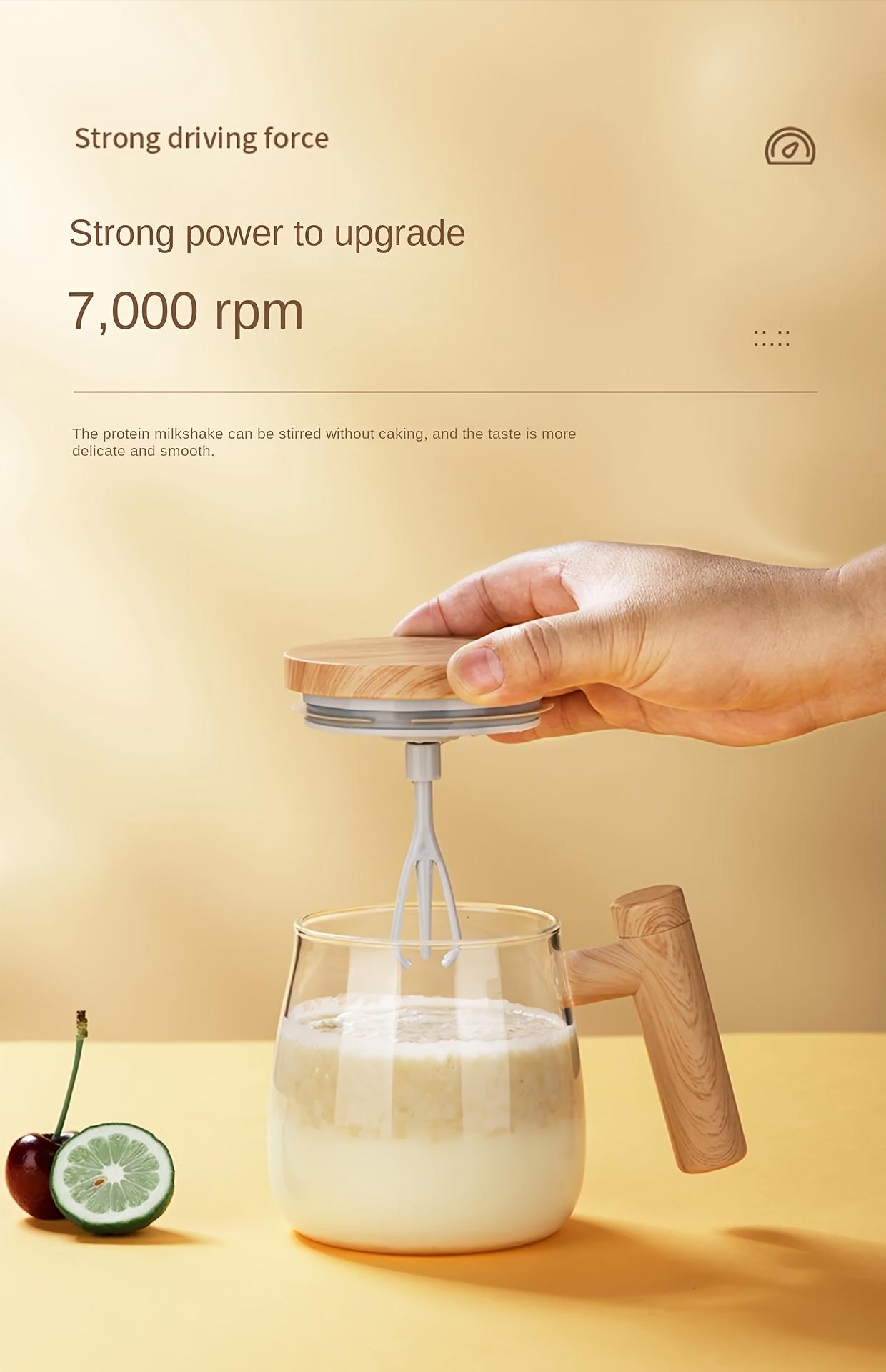 Electric Self-Stirring Mug, 13.53 Oz. Made of High Borosilicate Glass, Blends Coffee with a Motor Speed of 6, 000 RPM, Powered by Batteries, Rated at 5 Watts, Suitable for Coffee, Milk, Or Protein Powder