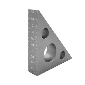 Right Angle Ruler, 45 n 90  Small  Alloy Triangle Ruler with Both  and Metric Scales Machinist Carpenter's Square Measuring Tool for DIY Woodworking Workshop Table and Miter