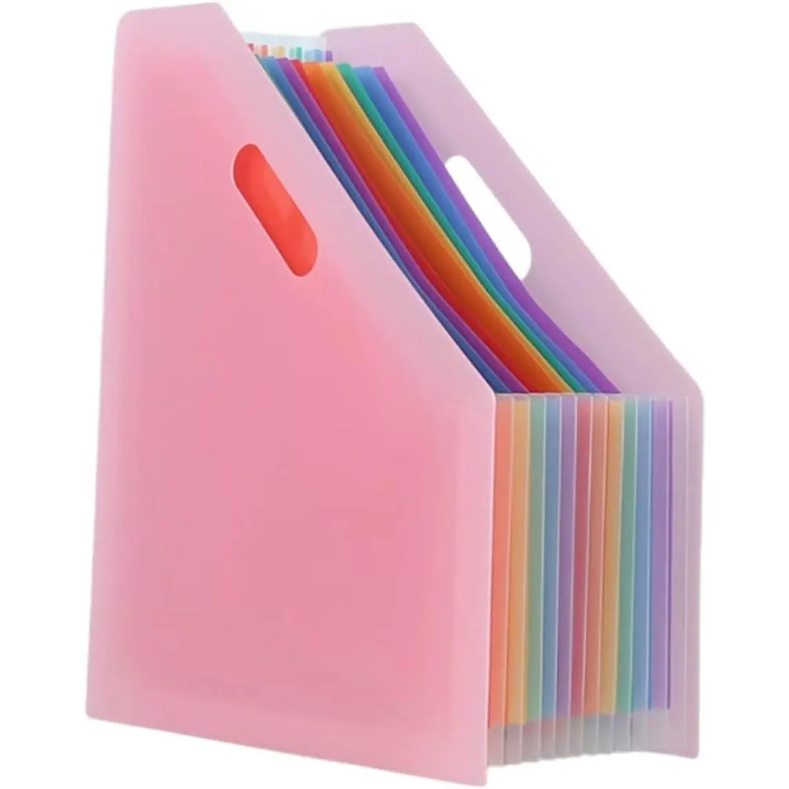 White Transparent 13 Pockets Accordion File Organizer Desk Organizer Vertical Expanding File Folder Bill Tax Receipt Organizer Holder A4 Documents Space Saver for Office  School