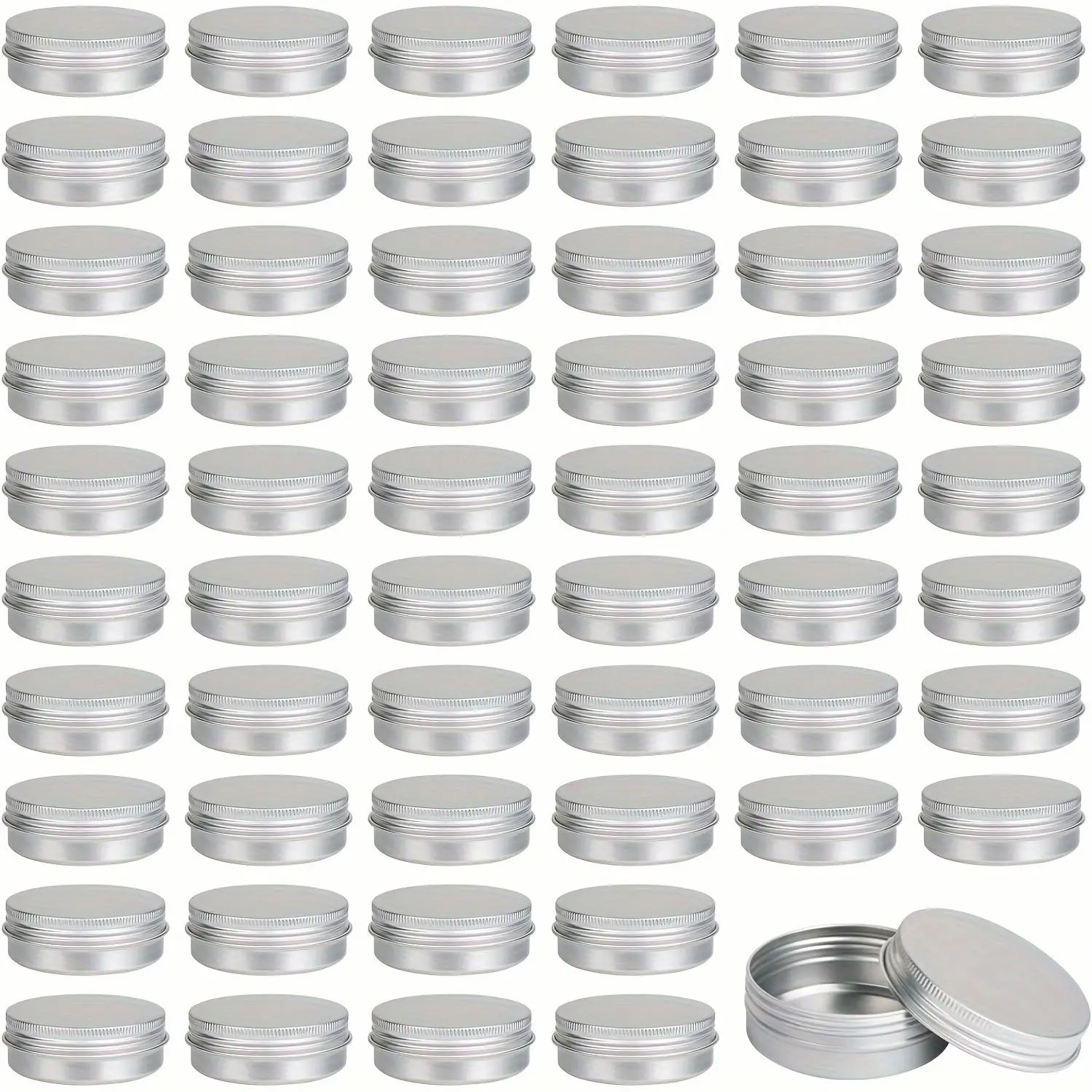 45pcs-4oz/60pcs-2oz Aluminum Tins, Metal Round Tins, Jar Refillable Containers, Aluminum Tin Cans Containers with Screw Lid, Versatile Storage Organizers for Art, Crafts, Sewing Supplies