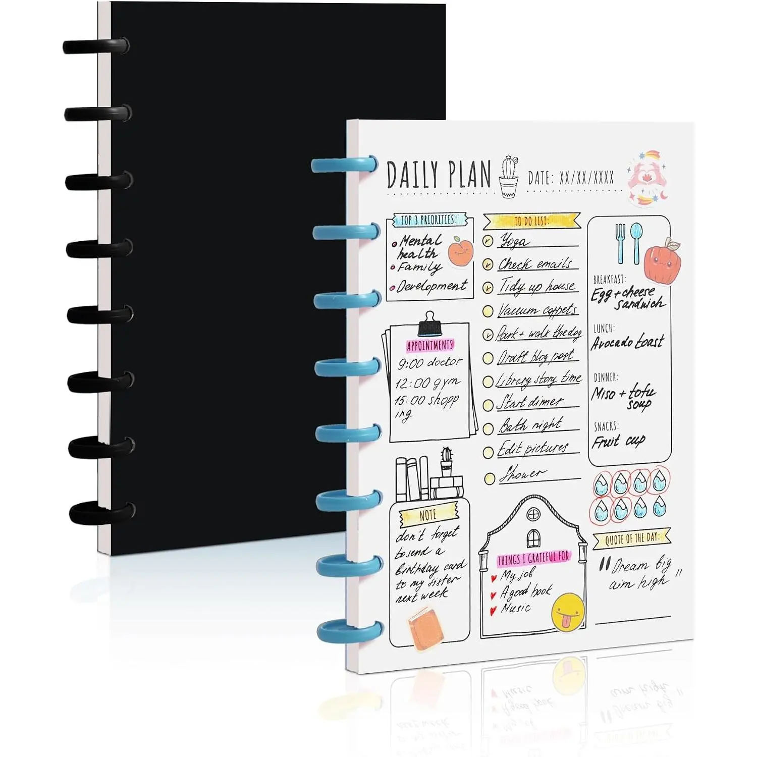 Blank Spiral Notebook For Women Blank Spiral Journal No Lines Blank Pape Notebook Spiral Sketchbook 2 count A5 Journal 160 Pages 5.6 × 8.2 Inch Unlined Journaling, Sketch book , Note Taking |  Artists for Drawing Office School  (Black + Blue)2pcs