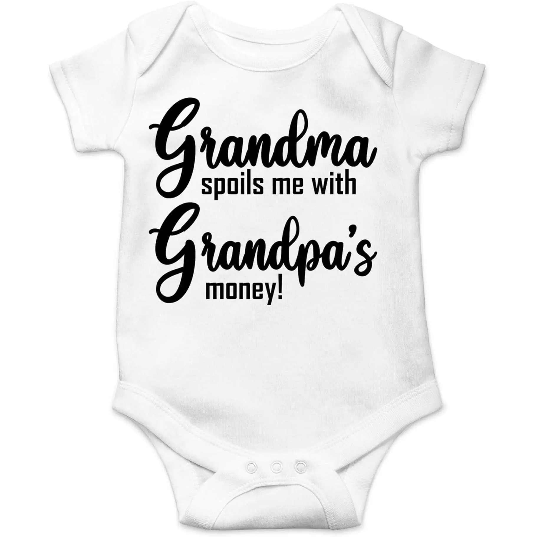 Grandma Spoils Me With Grandpa's Money Baby Onesie Cute Newborn Bodysuit Clothes Unisex Humor Romper for Boys and Girls