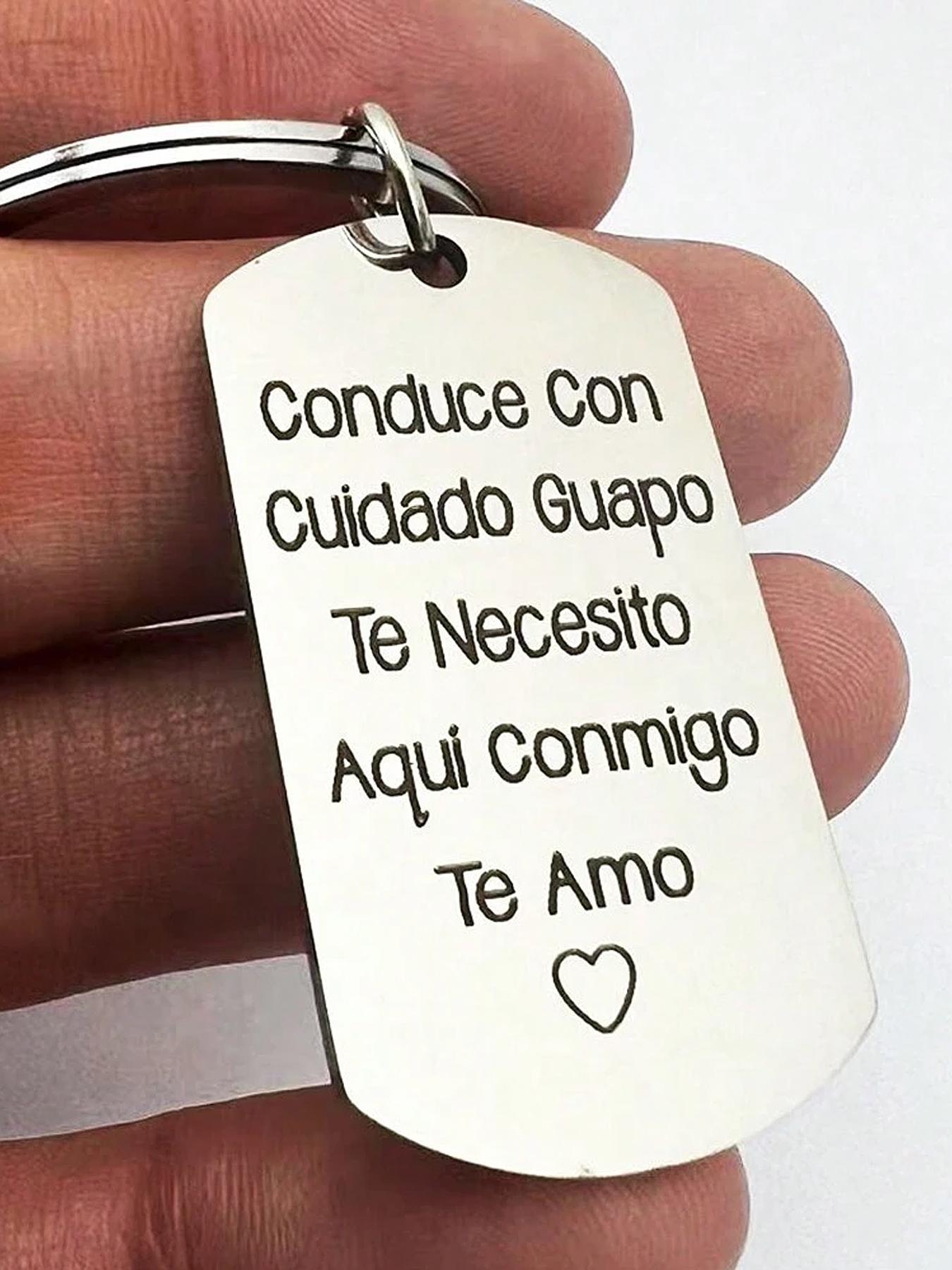 Stainless Steel Keychain, Personalized Concise Letter Pattern Metal Keychain for Men & Women, Trendy All-match & Exquisite Keychain for Birthday Gift