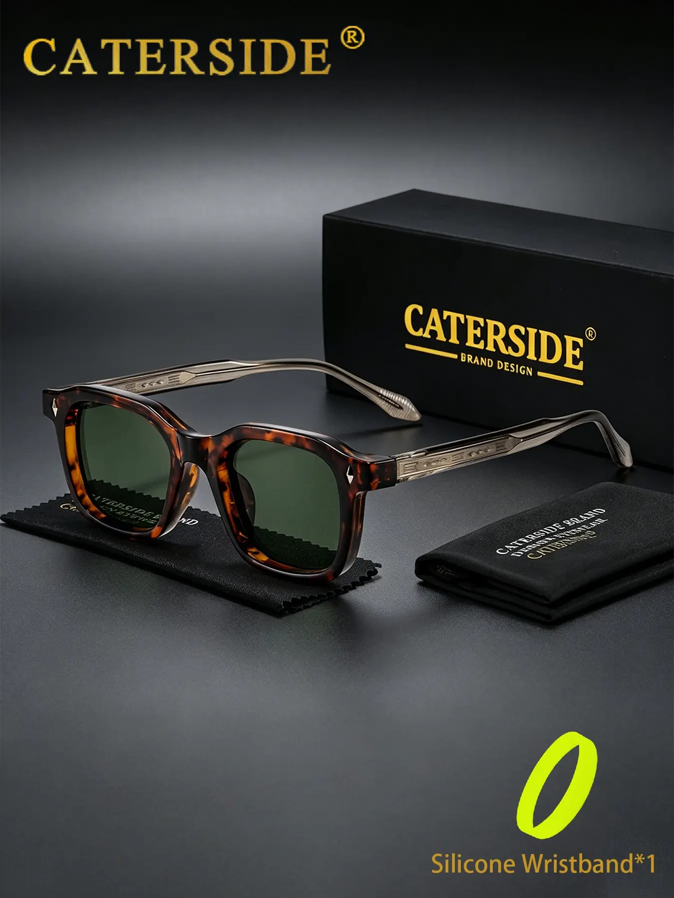 Caterside Square Frame Uv400 Sunglasses, Unisex Party Style, All Seasons, Random Print, Ideal for Beach, Wedding, Travel, Photography, Uv Blocking Sunglasses