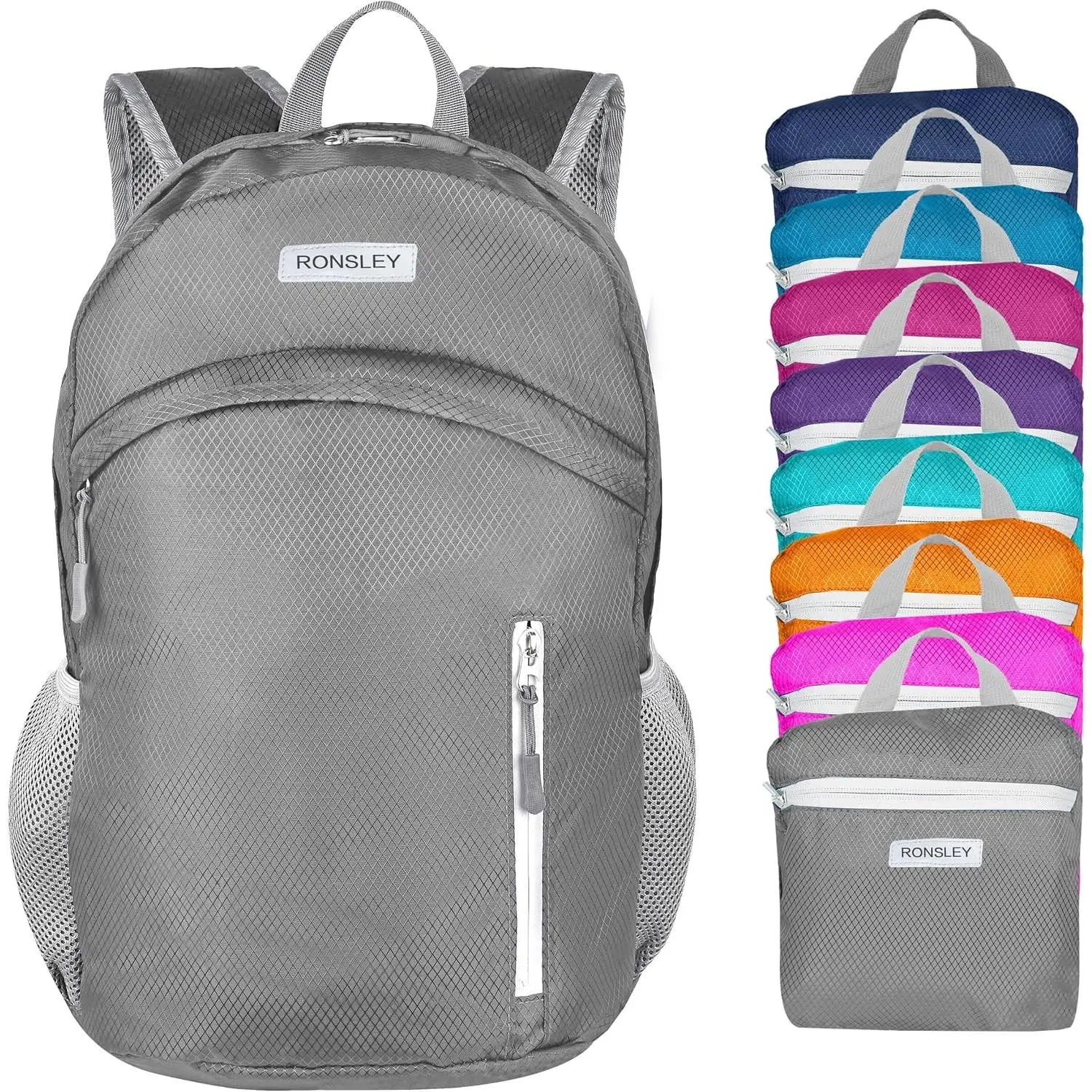 Waterproof Foldable Backpack Dry Storage Lightweight Daypack 35L Outdoor Backpack Hiking Backpack for Beach Men Women GreyGift.
