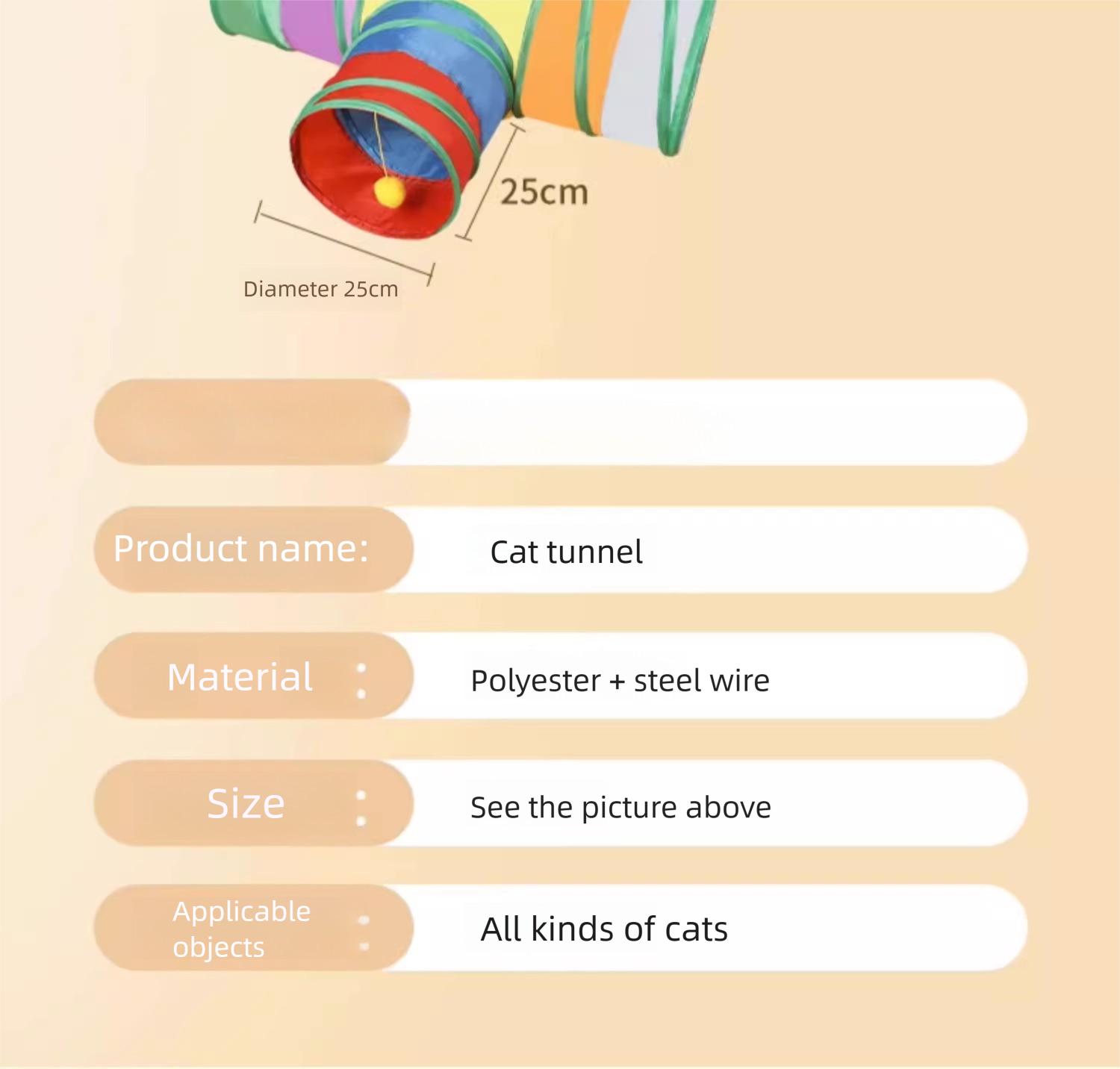 Rainbow direct cat tunnel self-entertainment educational cat toy foldable cat tunnel,Happy space for cats photo toy ball accessory bite resistance rope control Glow-in-the-Dark buttons enrichment puzzle Resistant Inflatable Set puppy dogs child chew funny