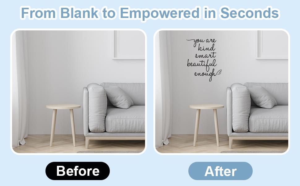 SITAKEYFMHK Create a cozy, confident vibe with pink affirmation decals!Cute "You Are Kind Smart Beautiful Enough" stickers add warmth to bathroom mirrors, daughter’s bedroom, and vanity areas daily🌸
