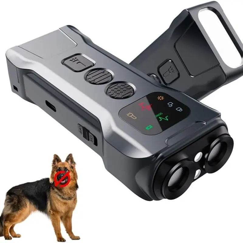 Ultrasonic Dog Bark Control Device, Adjustable Level 1-10, Includes Flashlight, No Shock Collar, Behavior Correction for Dogs & Cats