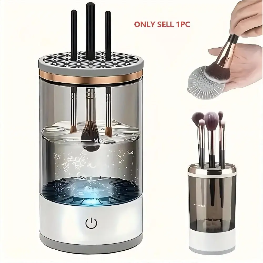1pc makeup brush cleaner, beauty cleaning tool.USB power supply. With a variety of drying/storage functions, it is suitable for makeup brushes of various sizes and is an essential tool for women's makeup.