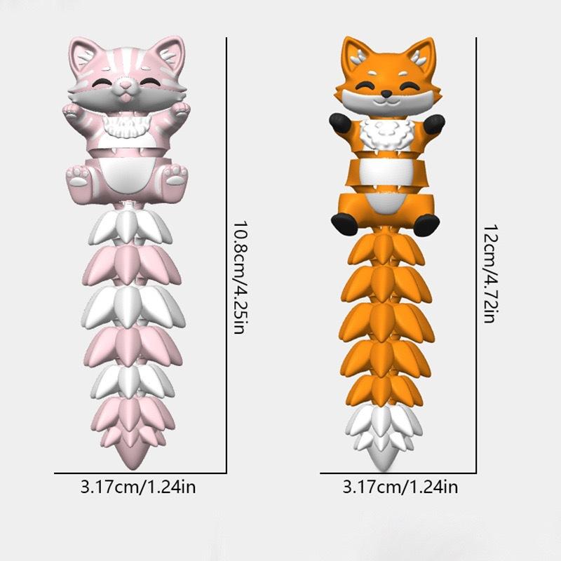 A 3D-printed keychain pendant featuring a cute little fox. The joints of the fox can move freely, making it a popular decorative item.