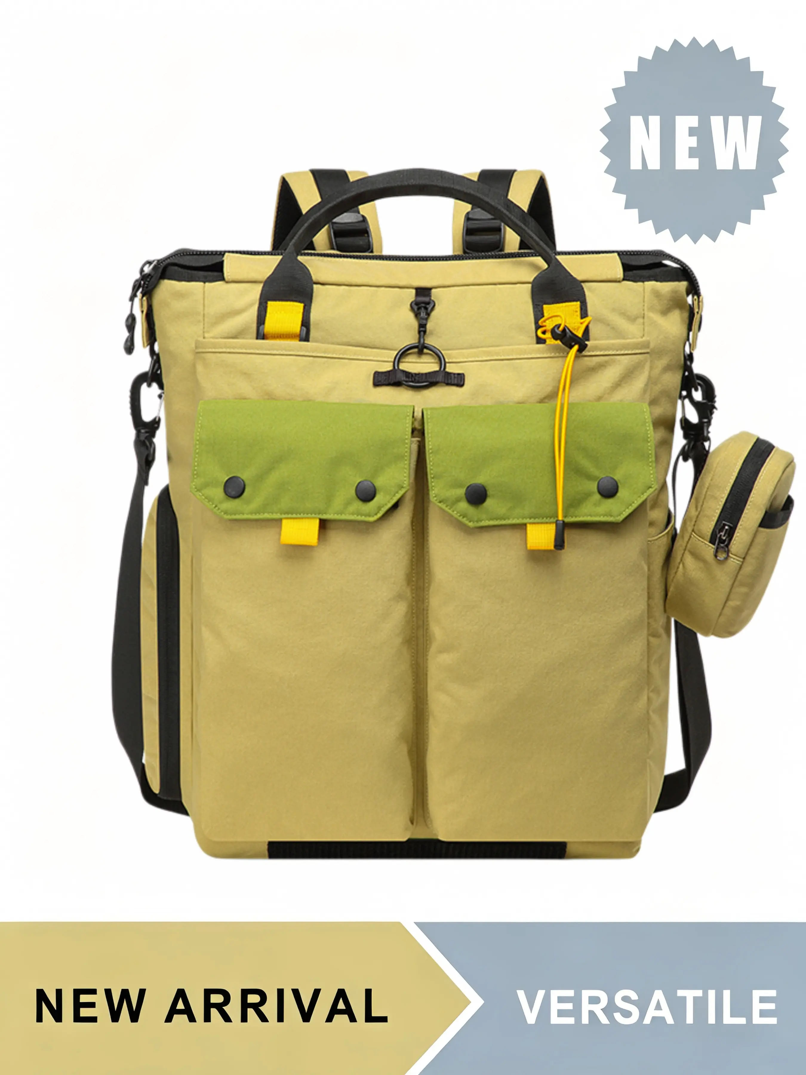 Water Resistant Convertible Tote Backpack for Men Women, 2 in 1 Laptop Daypack with Shoe Compartment & Side Pockets, Large Capacity Casual Travel School Bag, Multiple Colors Available, Ideal for Daily School Travel Hiking Picnic Outdoor Activities