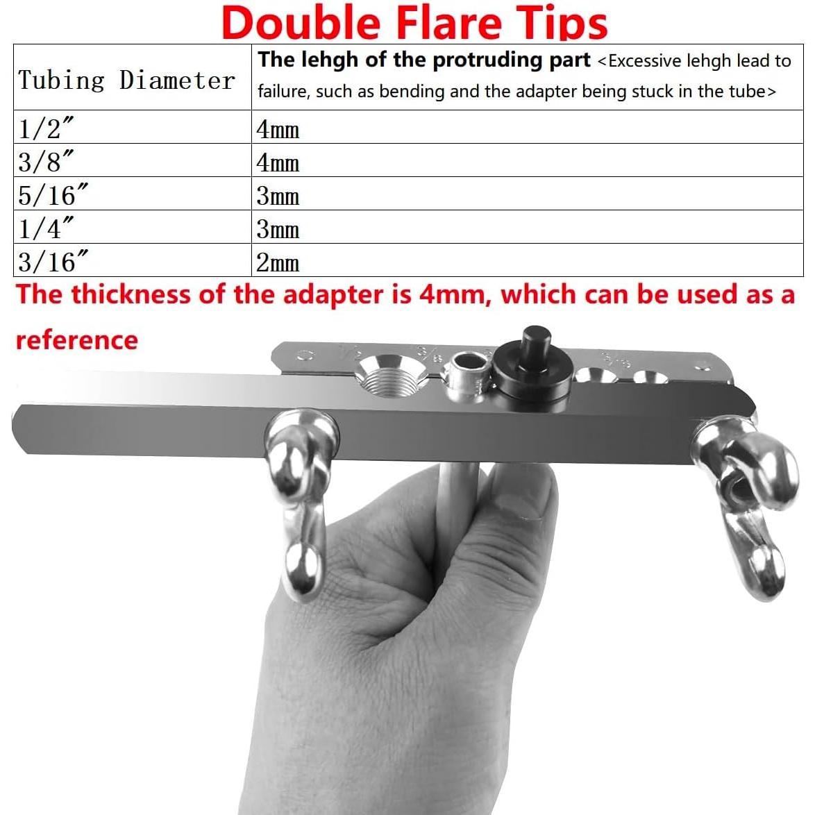 Line Flaring Tool Kit, 3/16", 1/4", 5/16", 3/8" and 1/2" Double & Single Tubing Flare Tool for Copper and   Line Tube