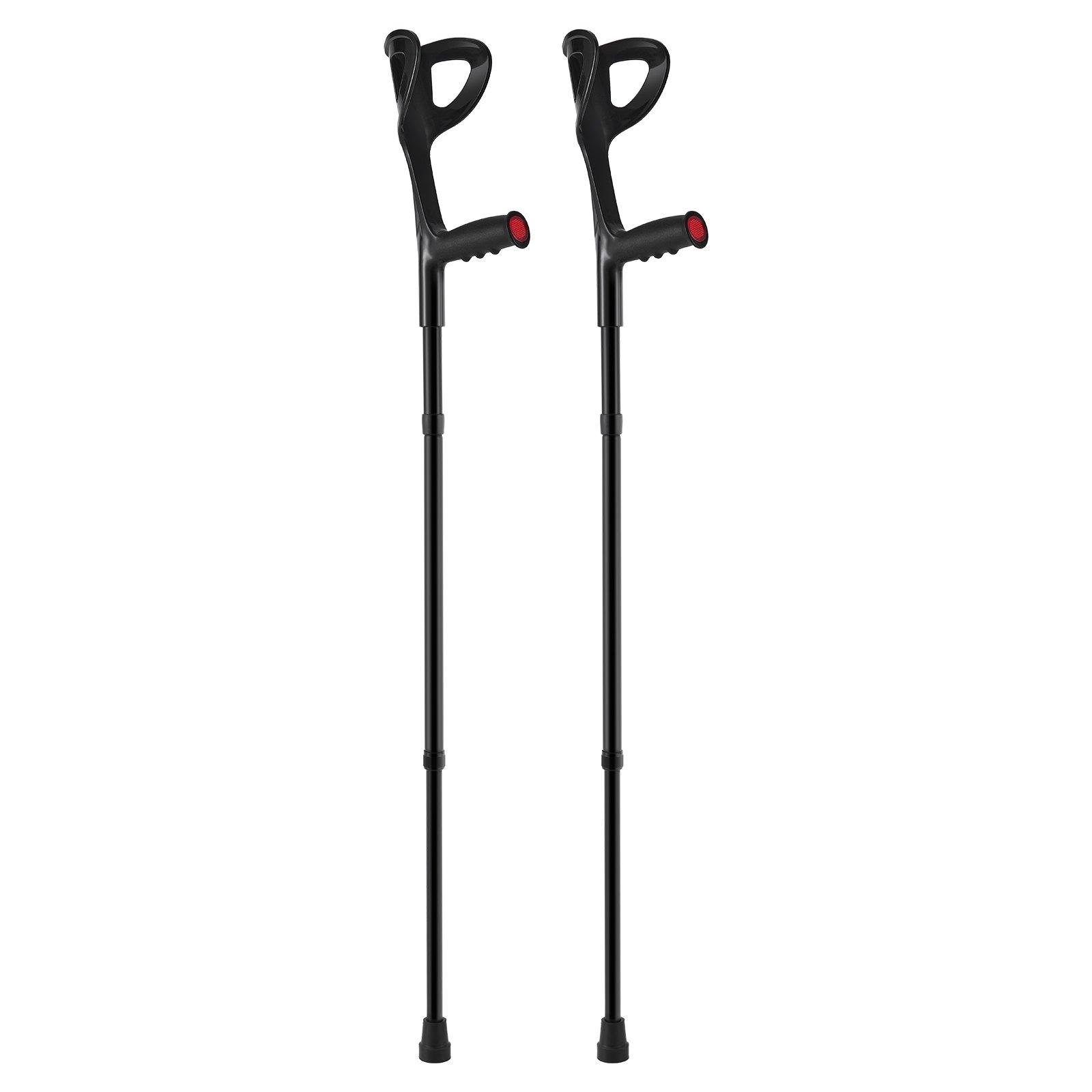 VEVOR Forearm Crutches for Adults, Folding Walking Forearm Crutches with 10-Level Adjustable Height, Lightweight Aluminum Medical Crutches with Open Cuff for Leg Injury Surgery Disabled, 1 Pair 350LBS VEVOR Forearm Crutches for Adults, Folding Walking Forearm Crutches with 10-Level Adjustable Height, Lightweight Aluminum Medical Crutches with Open Cuff for Leg Injury Surgery Disabled, 1 Pair 350LBS