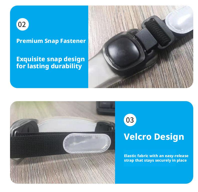 Waterproof LED Armband Light for Running Cycling Hiking Hook-and-Loop Closure Night Visibility Reflective Arm Band