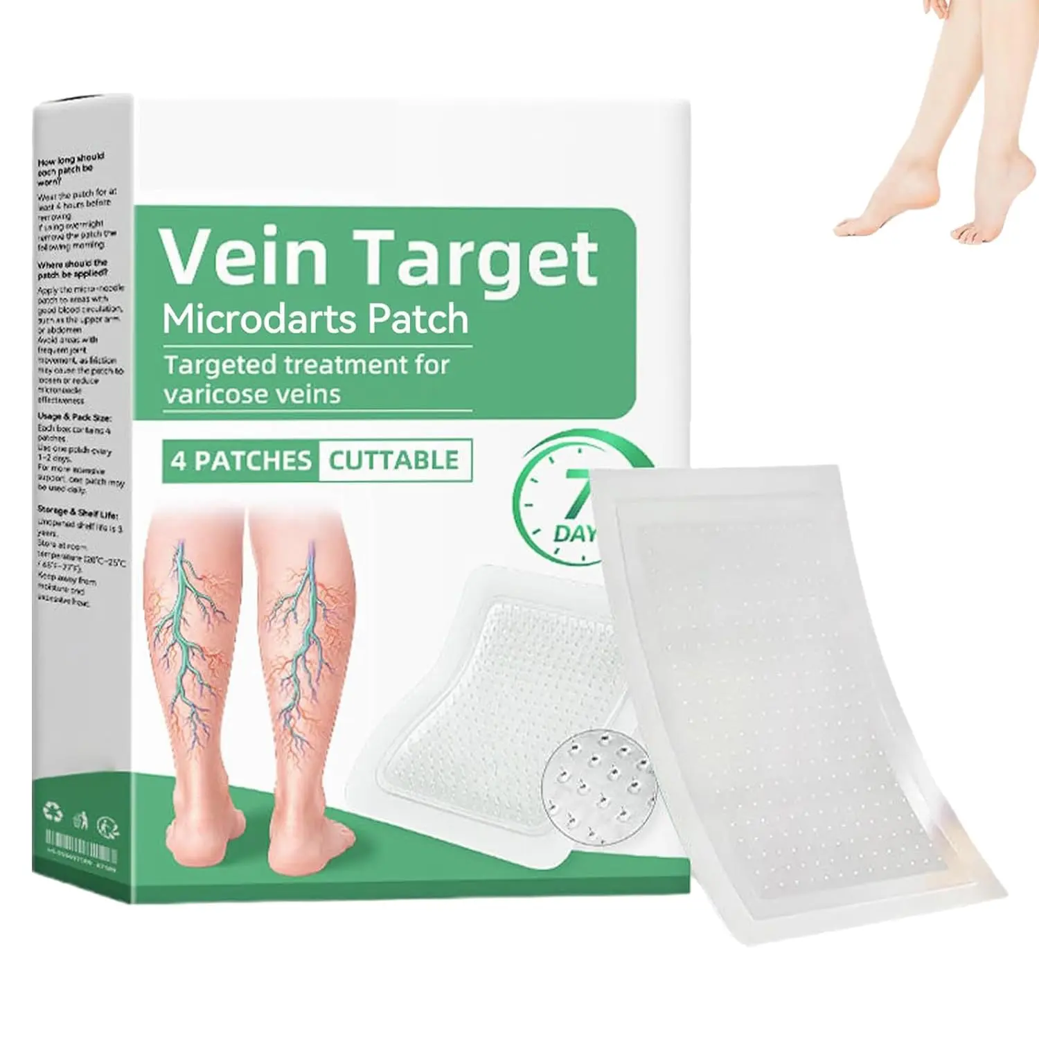 Vein Target Microdarts Patch, 2026 New Leg Varicose Veins Patchs, Vein Target Patch, Relieves Leg Discomfort, Moisturizes And Smooths Skin