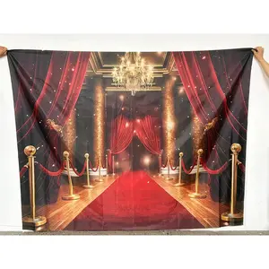 Red Carpet Background Banner, 1 Count Elegant Wedding Party Decoration, Wedding Arched Backdrop, Wall Decoration, Anniversary Decoration, Garden Decoration, Indoor & Outdoor Decoration, Ornaments