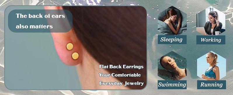 MILACOLATO 20G/16G Threadless Flat Back Earrings for Women 316L Surgical Steel Push in CZ Cartilage Stud Earrings Hypoallergenic Nose Rings Studs Conch Tragus Body Piercing Jewelry 6mm 7mm 8mm Length