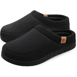 Men's Moccasin Slippers Comfy Soft Durable Slip-on Indoor Memory Foam House Shoes.