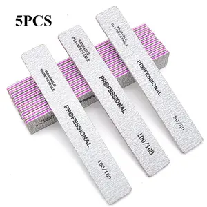 5 Pcs/Pack Nail File 80 100 180 Grit Poishing Files Strong Sandpaper Manicure Nails File Nail Grinding Tool Kit Salon Tools