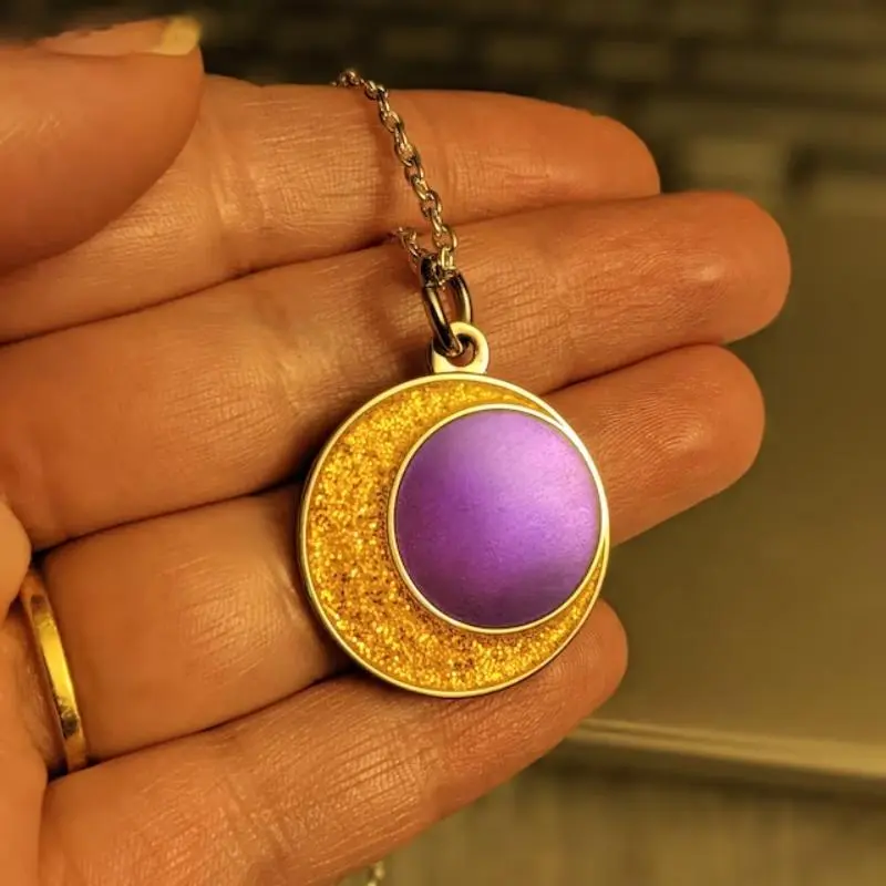 Women's Amity Moon Owl House Cartoon Owl Necklace - Exquisite Fluorescent Shine Enamel Pendant, Fashion Crystal Necklaces Costume Jewelry for Daily Wear, Elegant Look, Enamel Shine, Metal Coating, Unisex, Chain Jewelry Necklaces