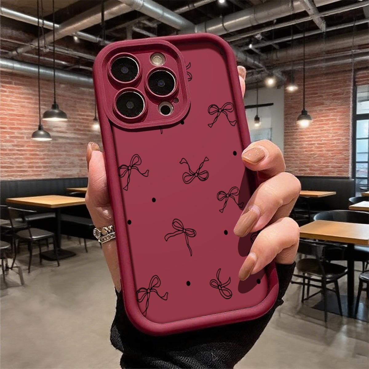 Cute Bow Pattern Minimalist Design Case for iPhone 17 16 15 14 Pro Max 13 12 11 XR XS Plus Air Slim Shockproof Anti Drop Lightweight TPU Cover