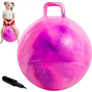 Upper Rider 20 Inch Clouds Hopper Ball for Kids Ages 6-12, Purple Pink Bouncy with Handle, Extra-Large Inflatable Jumping Ball with Pump and Gift Box, Indoor Outdoor Balance Toy for Girls and Boys