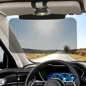 Thickened clips | Day and night universal anti-shake polarized anti-glare car sun visor, flexible clip design, universal acrylic PMMA sunshade, adjustable angle, UV protection, universal car sun visor, suitable for all car models.