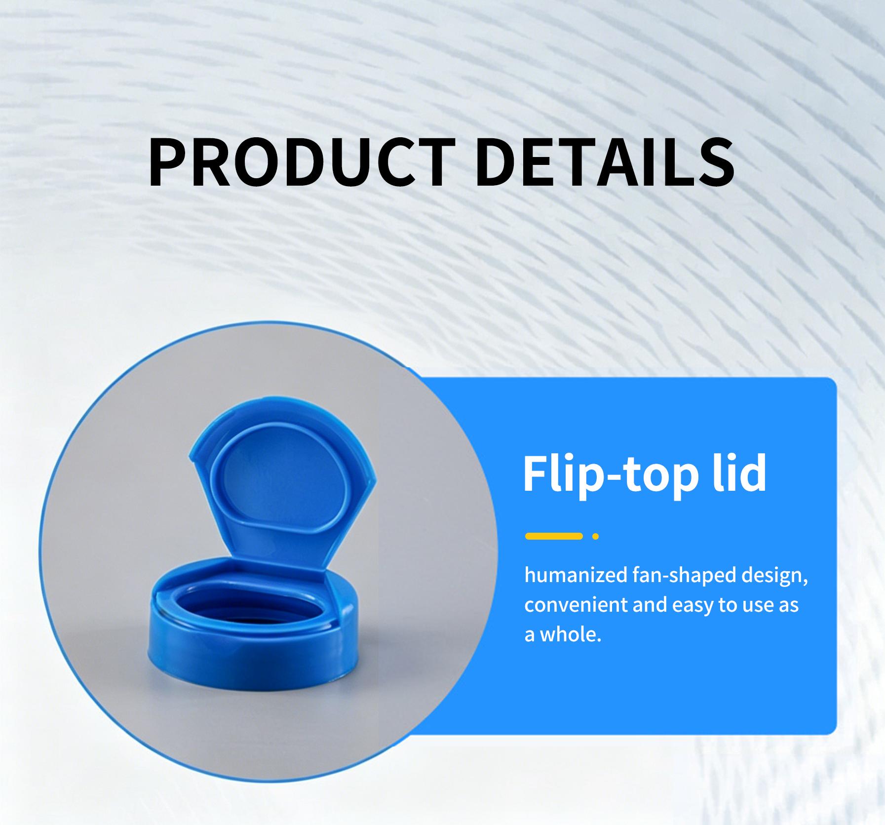 1.57" 1.85" 2.16" PP Plastic Flip Top Chewable Bottle Caps Leak-Proof Thickened Dispensing Caps for Health Supplement Capsules with Tin Organiser Canister