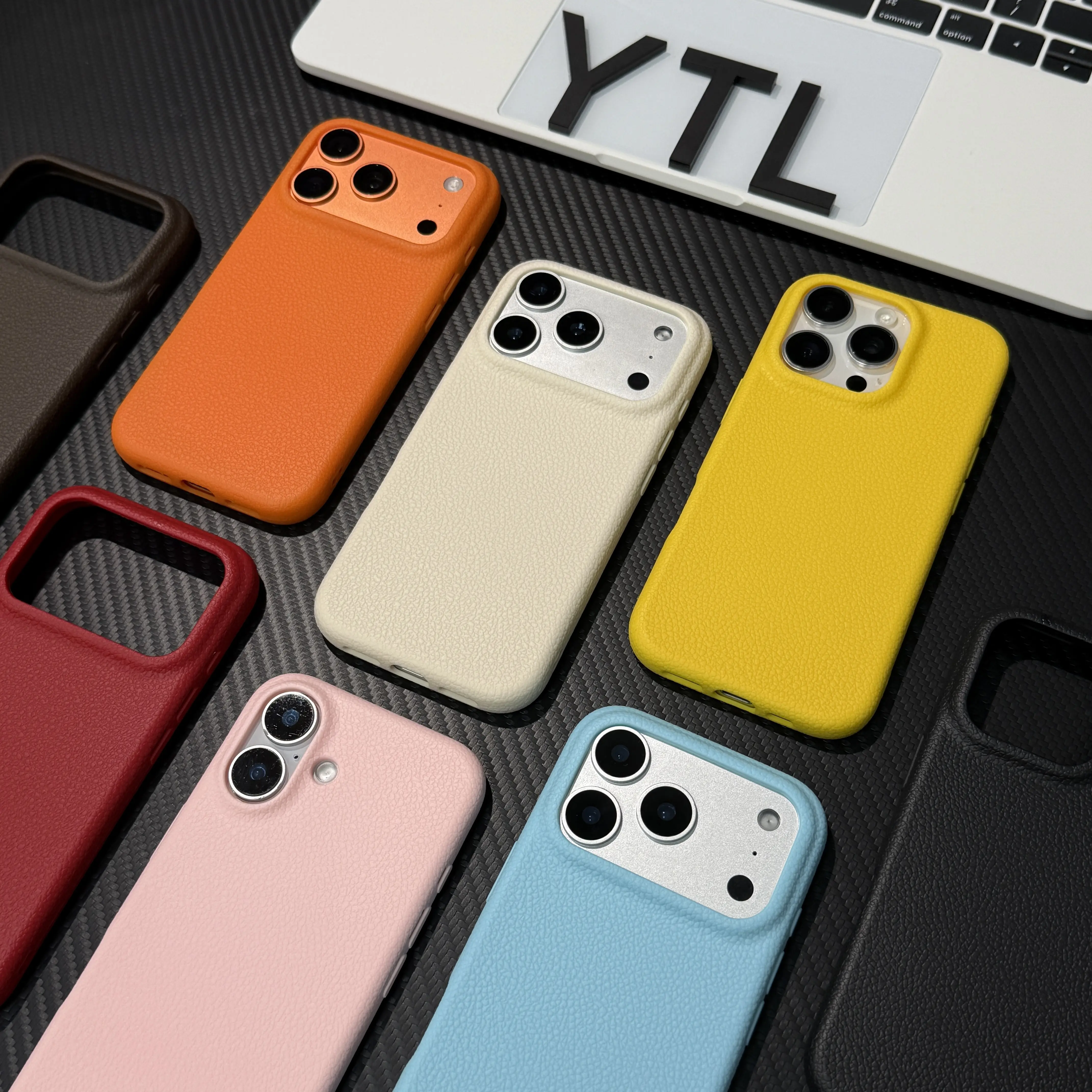 Solid Color Leather Texture Phone Case by CasePop