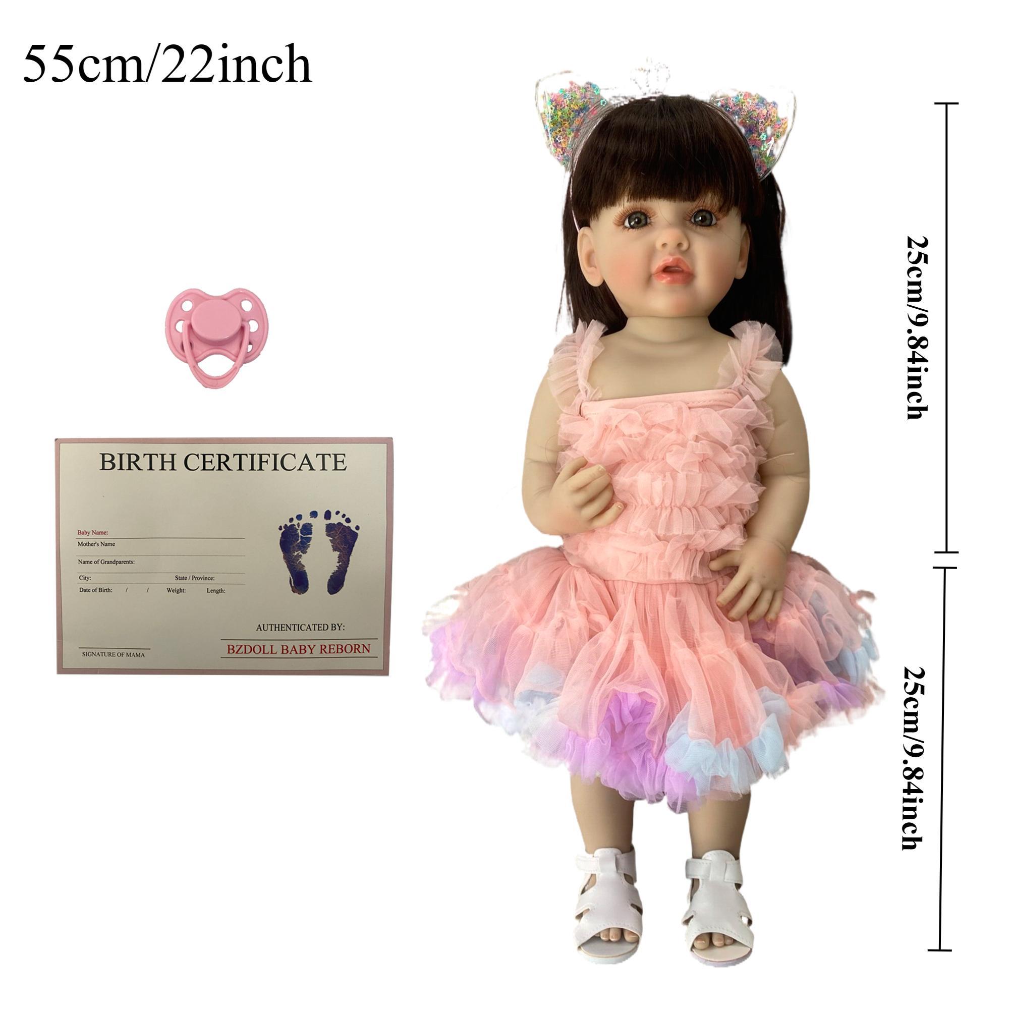 22 Inch Reborn Baby Doll, Lifelike Princess Toddler Baby Newborn Art Toy for Kids Birthday Gifts, Doll Accessories, Soft Dolls