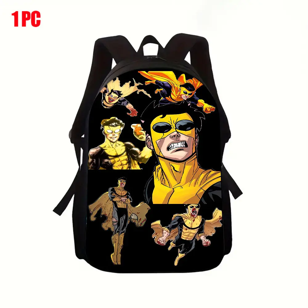 Comic Collage Backpack for Teens, Cartoon Style 600D Oxford Daypack for School & Campus Life, Lightweight with Padded Straps, Fits 15-Inch Laptop, Cartoon Style Backpacks, Backpacks For School, Zipper
