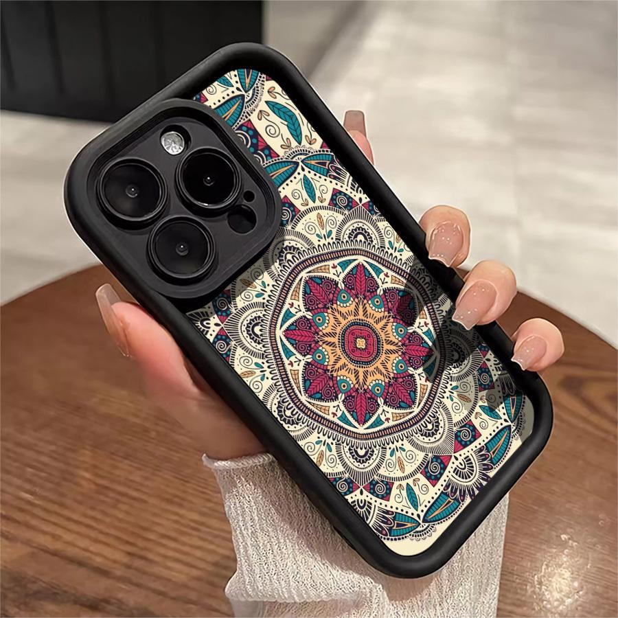 Mandala Pattern Phone Case Suitable for Apple iPhone 17 E Air Pro ProMax iPhone16 15 14 Plus 13 12 Mini 11 X XS XR Shock Proof All Inclusive Lens Protection Vintage Exquisite Can be given to friends