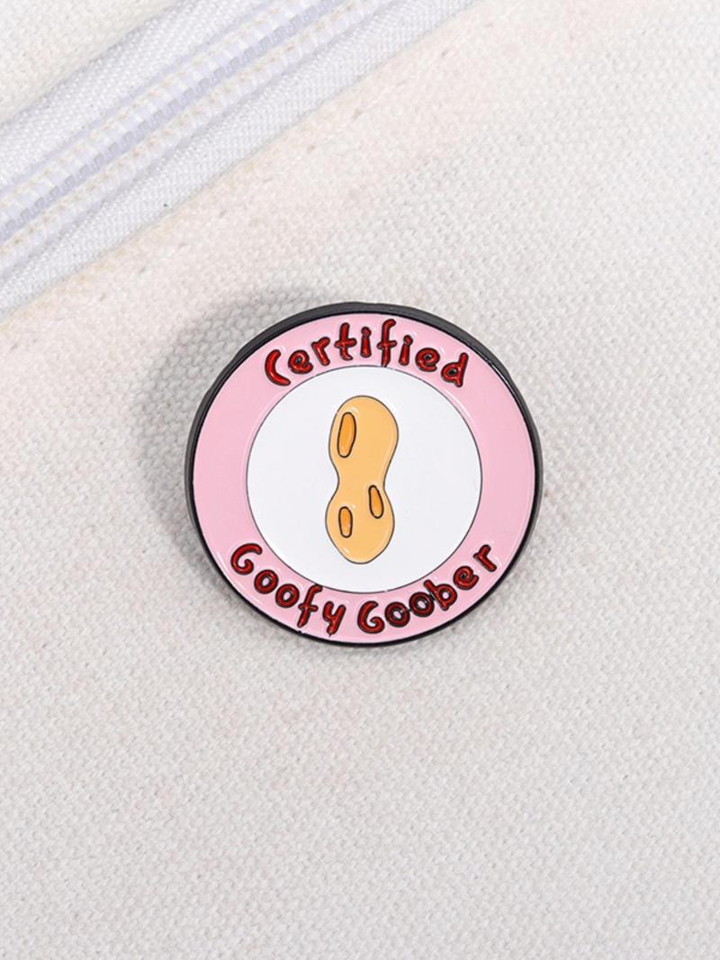 Cartoon Peanut & Letter Design Brooch, Cute Cartoon Badge for Backpack & Clothes Collar, Fashion Charm Pin Accessories for Women & Men, Girl Jewelry Accessories, Durable Metal Pins, Fashion Accessory