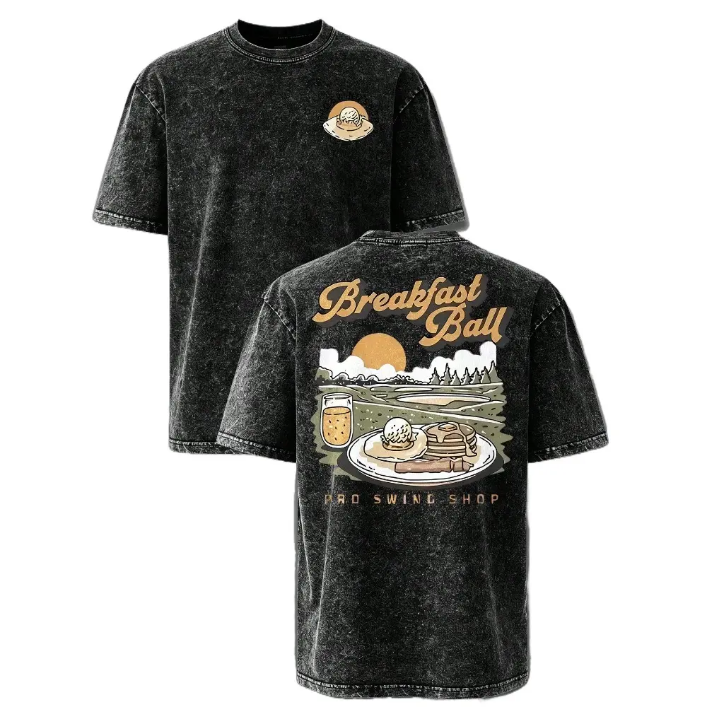 Men's Retro Vintage Washed Classic Basic Oversize Relaxed-Fit Western Country Graphic T-Shirt - Pro Swing Shop Prints, Backwoods Casual Menswear for Southern Duck Hunting Fans, Unique Gift, Shortsleeve, Stylish, Garments, Fabric, Oversized, Round Neck