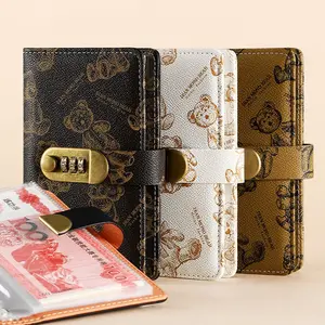 Bear Password Lock Savings Book, Combination Lock Security Album, Currency Collection Organizer, Safe Money Storage Ledger