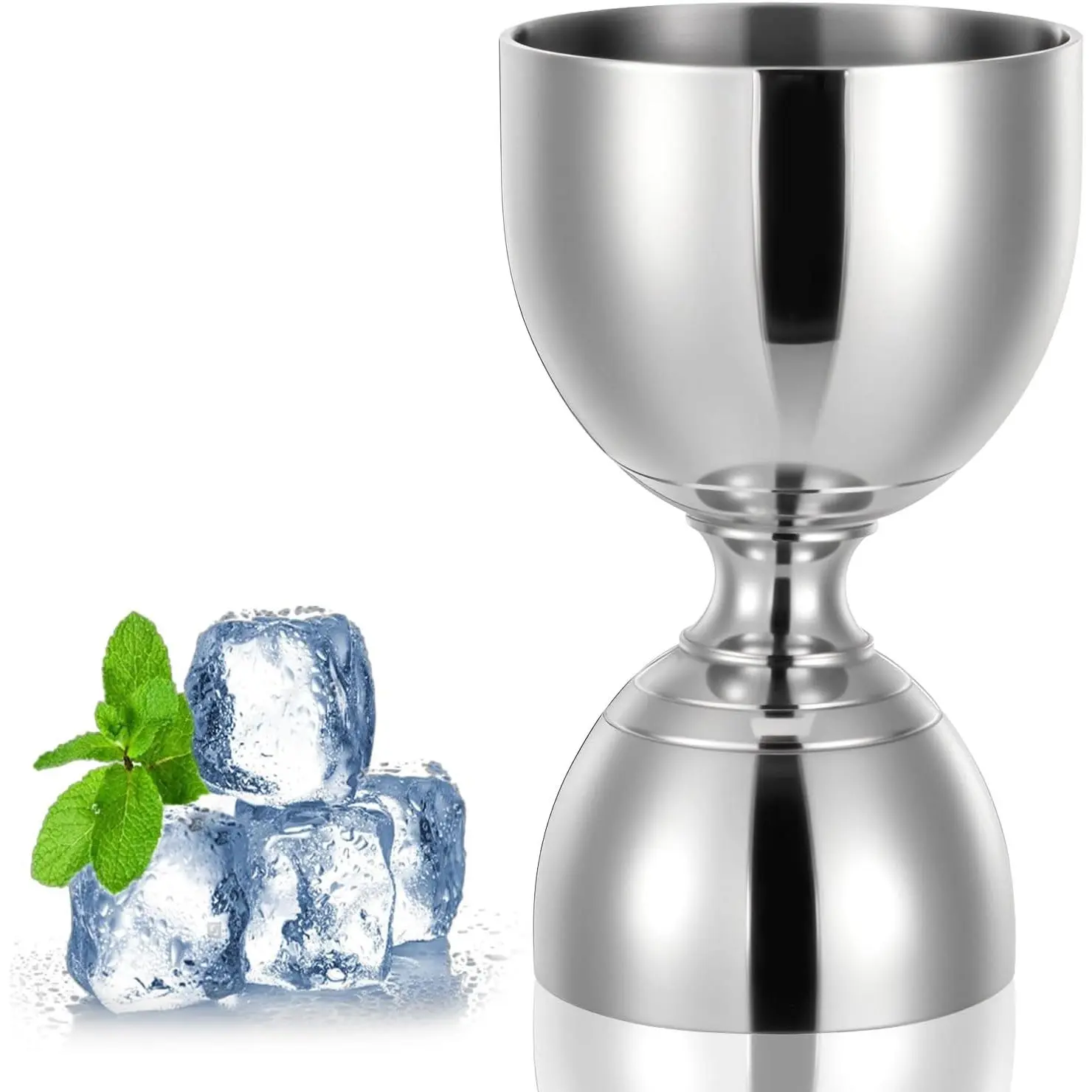 Heavy-Duty Weighted Bell Double Jigger, Stainless Steel Bartending Tool, Rustproof Dishwasher-Safe Cocktail Drink Measurer, Bar Tool
