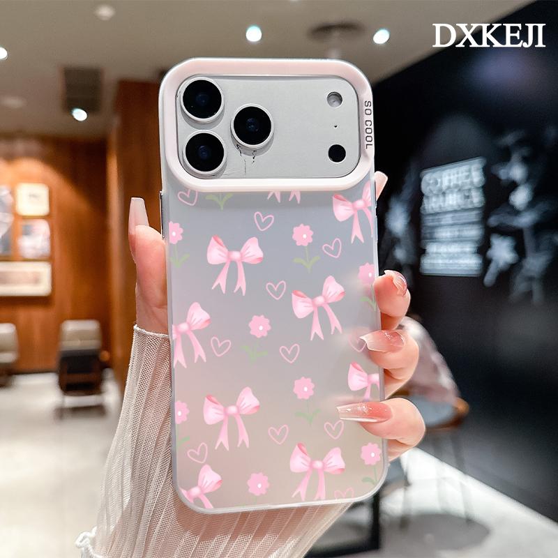 Pink Coquette Flower Bow Heart Pattern Trendy Phone Case for iPhone 17 16  Pro Max 15 Plus 14 13 12 11 Air Plus Shockproof Anti-Scratch Durable TPU  Back Protective Cover Cellphone Casing - TikTok Shop