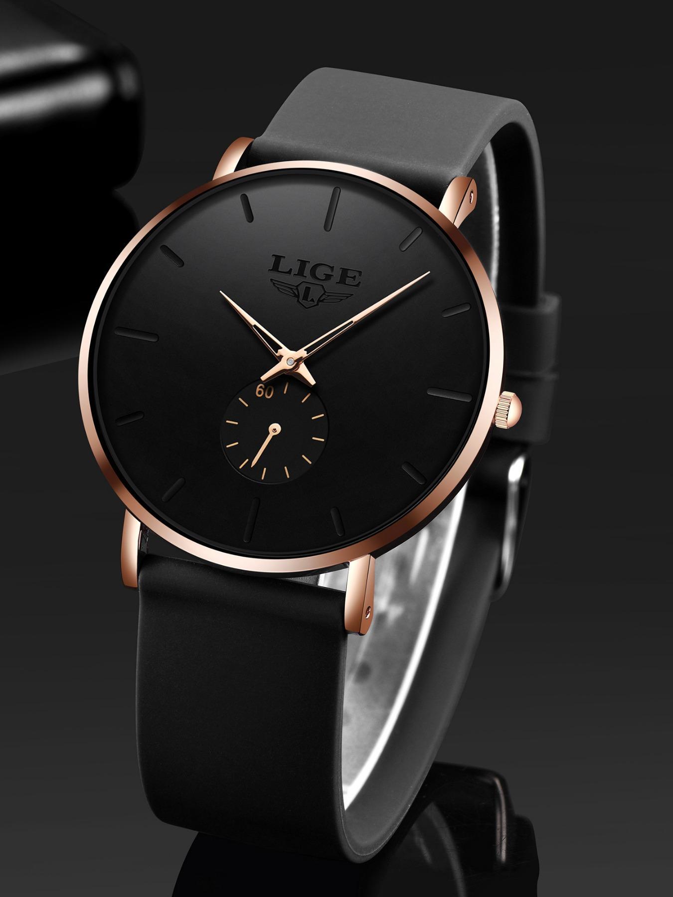 Men's Business Fashion Round Dial Analog Quartz Watch, Minimalist Style Wristwatch, Modern Fashionable Wristwatch, Trendy Watch for Daily Use As Gift with Box, Business Casual Watch, Business Fashion Watches detail 7