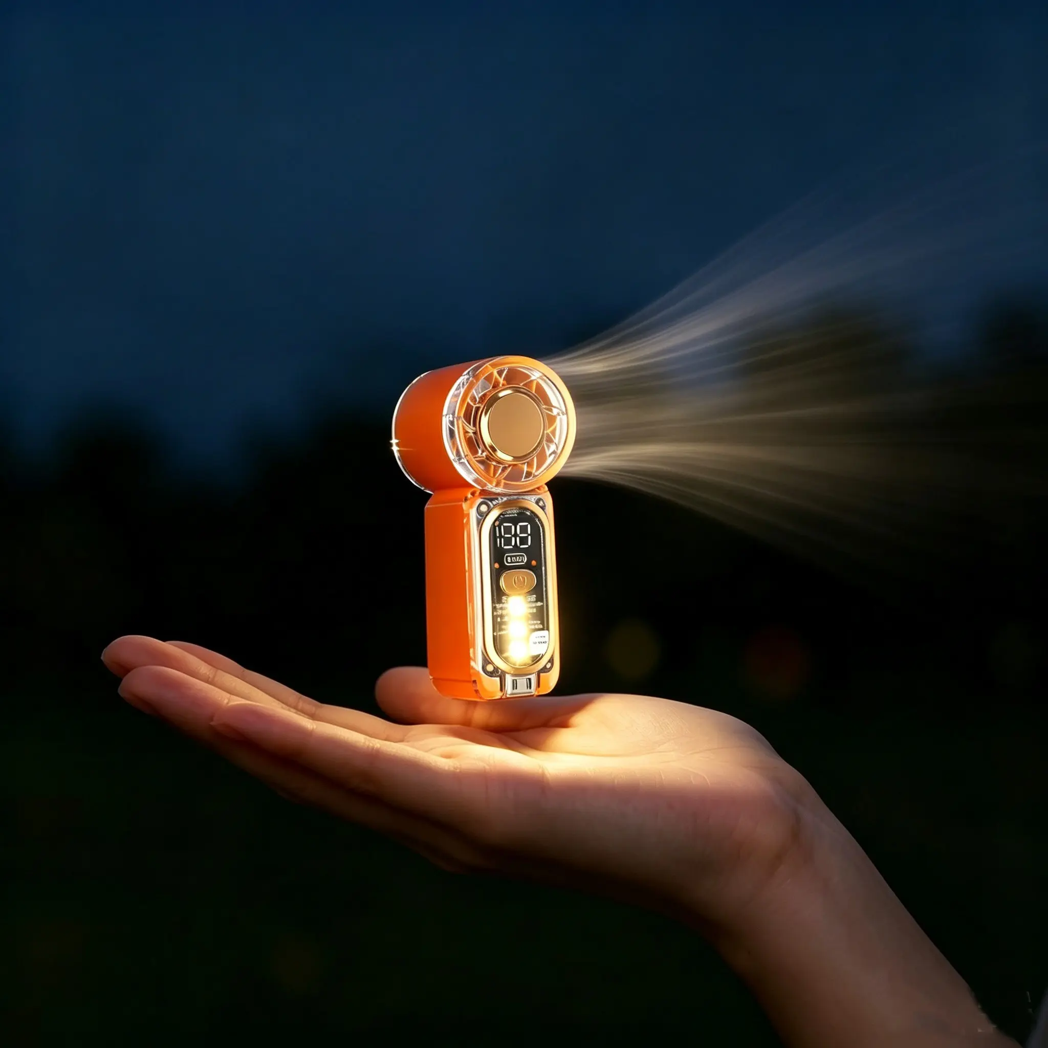 Handheld Mini Fan, Lightweight Design, 0-100 Stepless Speed Adjustment, Low Noise Portable Fan, Essential for Outdoor Camping and Travel