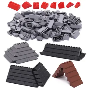 114pcs Small Particle Building Blocks City Street Scene Accessories Kit, DIY Architecture Set, Roof Parts, Compatible with 6119, Moc Blocks Set