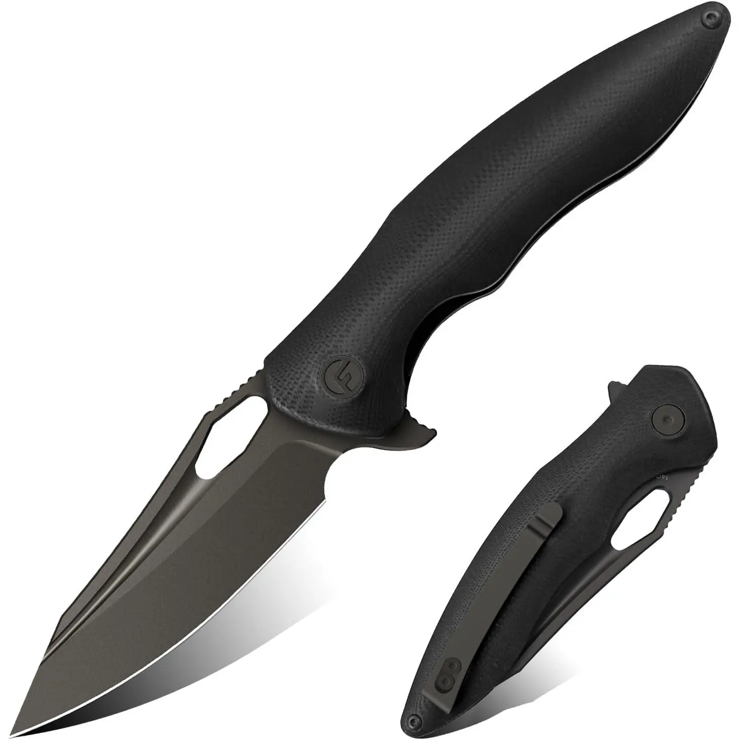 FINTISO Apollo 3.3" 14C28N Blade G10 Handle Folding EDC Knife with Liner Lock & Pocket Clip for Camping, Survival, Unique Gift for Men
