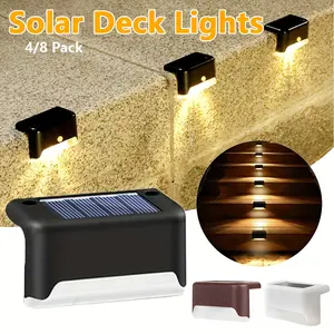 4/8Pack Solar Deck Lights, IP44 Fence & Step Lights, Auto On/Off, 12Hr Lighting for Stairs, Easy Installation, Pathways, Yards & Gardens, Ideal for Malls, Hotels,Libraries，Outdoor Stairs, Fence, And  PathwayDecor