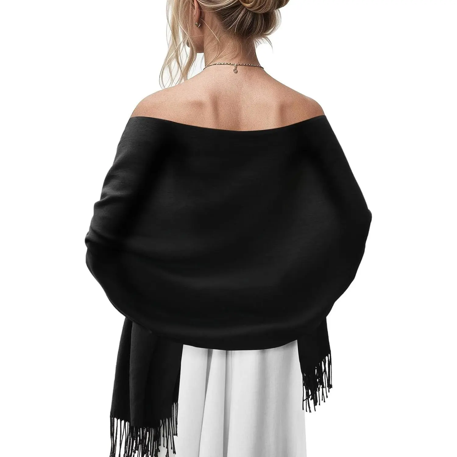 Women's Pashmina Shawl Wrap Scarf for Evening Dress Wedding Bridal Bridesmaid Winter Warm Long Large(Gift)