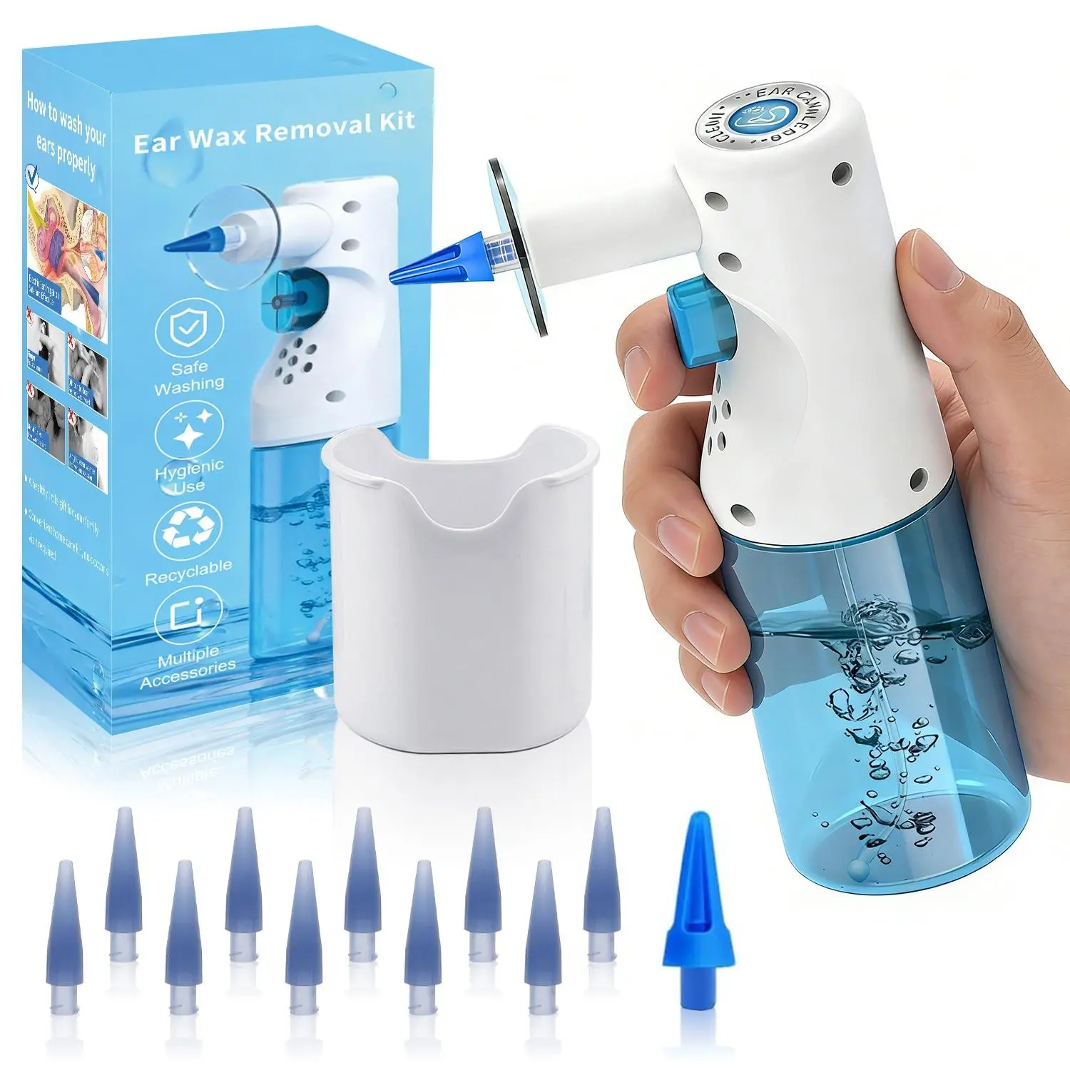 Earwax Removal Kit, Earwax Cleaning Kit, Manual Ear Irrigation System, Safe and Effective Earwax Remover, Ear Flush Cleaner Device, Earwax Removal Tool, Ear Cleaners
