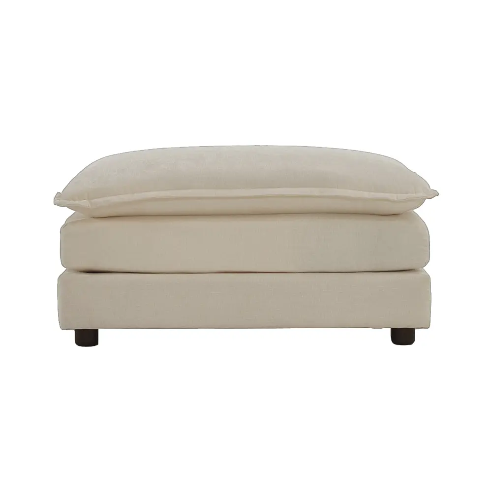 Chenille Fabric Ottomans Footrest to Combine with 2 Seater Sofa, 3 Seater Sofa and 4 Seater Sofa, Light Coffee